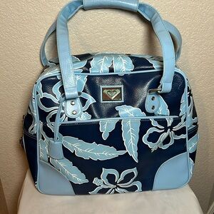 Vintage Roxy Travel bag Blue Hibiscus Print